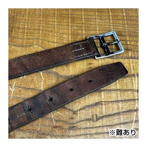 スイス軍放出品 レザーベルト ベルト穴隠しなし ピンベルトバックル