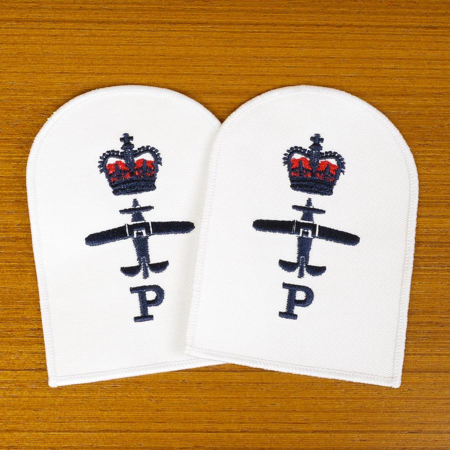 イギリス軍放出品 ワッペン ROYAL NAVY ホワイト 部隊章ワッペン 2枚組
