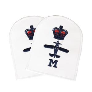 イギリス軍放出品 ワッペン ROYAL NAVY ホワイト 部隊章ワッペン 2枚組