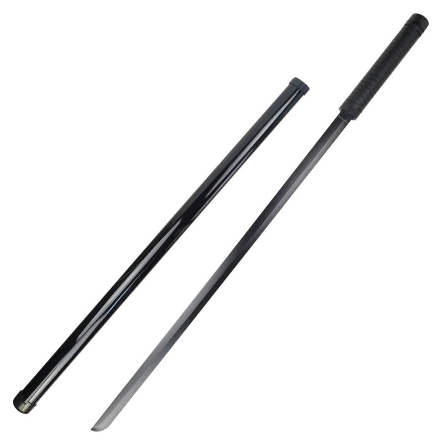 木剣 直刀 コスプレ用 軽量模造刀 全長100cm 柄巻き 石突 [ ブラック