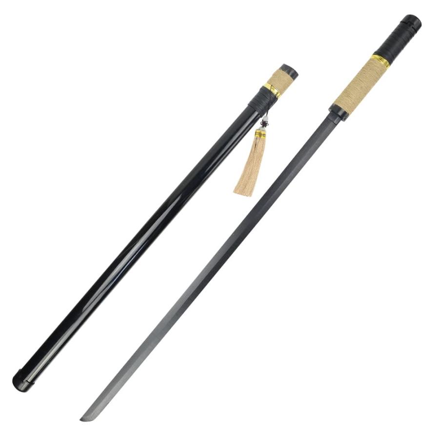 木剣 直刀 コスプレ用 軽量模造刀 全長100cm 柄巻き 石突 [ ベージュ