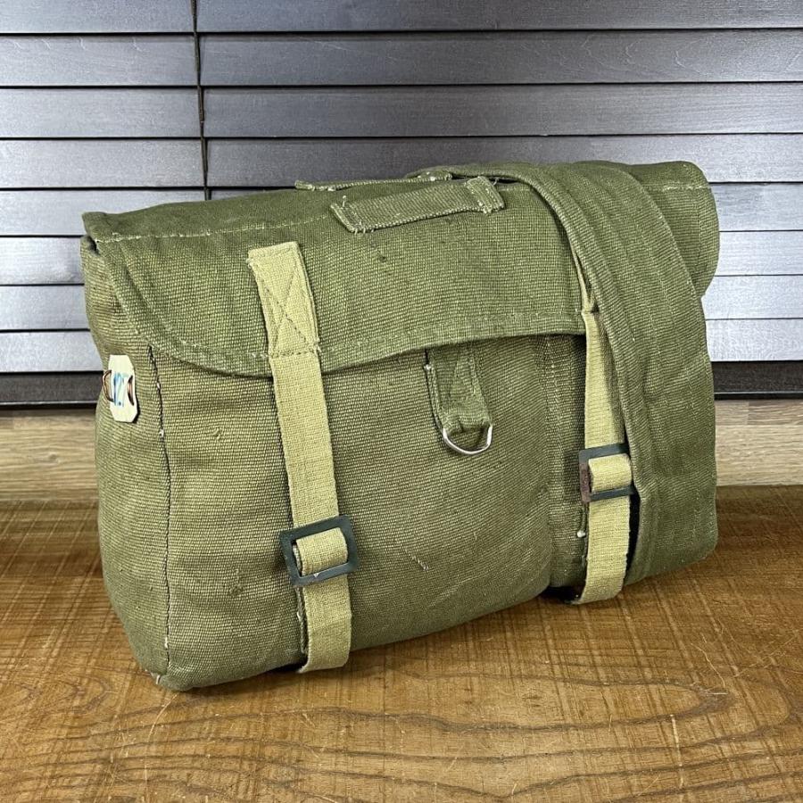 ルーマニア軍放出品 ショルダーバッグ コットン製 OD [ 難あり