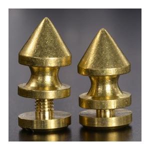 真鍮スタッズ ツリースパイク H12mm×φ8mm マイナスネジ 木 金 スタッズ