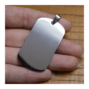 ステンレス製 ドッグタグプレート 5×2.7cm カラー [ シルバー / ツヤ