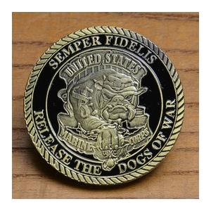 米海兵隊チャレンジ／Marine Corps Challenge Coin チャレンジコイン アメリカ海兵隊 Release The Dogs Of War 記念メダル