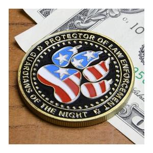 チャレンジコイン 警察犬 K9 足跡 記念メダル Challenge Coin 記念