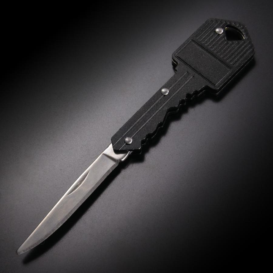 キーホルダーナイフ 鍵型 スチール [ ブラック ] カギ型 折りたたみナイフ 折り畳みナイフ キーナイフ ミリタリー  :rev435408:ミリタリーショップ レプズギア - 通販 - Yahoo!ショッピング