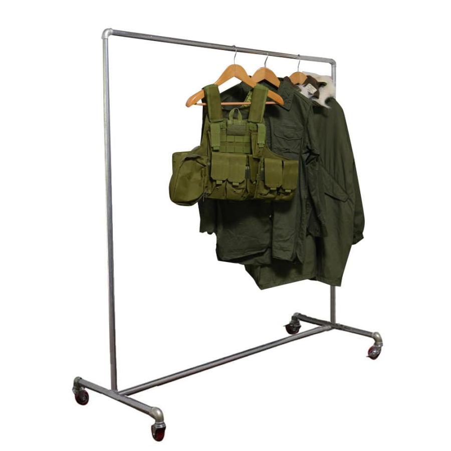 ガス管ハンガーラック キャスター付 組み立て式 シルバー 高さ150 横幅145 シルバー インテリア 収納 衣装かけ 可動式 Rev ミリタリーショップ レプズギア 通販 Yahoo ショッピング
