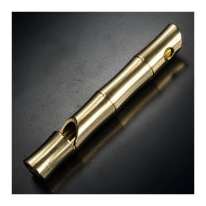 真鍮製 ホイッスル 竹笛型 スティックホイッスル ブラス 雑貨