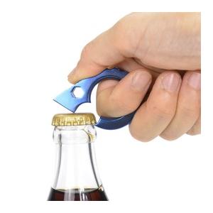 栓抜き チタン製 マルチツール C型 [ ブルー ] ボトルオープナー 栓