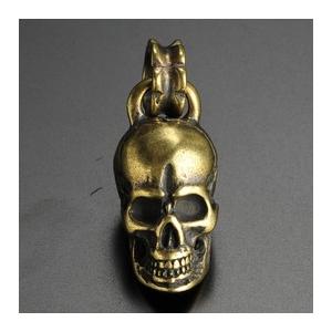 ペンダントトップ 真鍮 スカル バチカン付き ネックレス ドクロ 骸骨