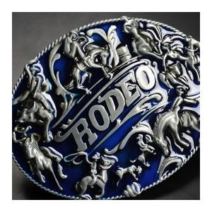 ベルトバックル RODEO オーバル型 ロデオ 浮き彫り カウボーイ