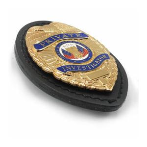 NYPD コミッショナー ポリスバッジ ＋ レザー製クリップ付きバッジホルダー ROTHCO（ロスコ） クリップオンバッジホルダー 革製 ポリスグッズ LE