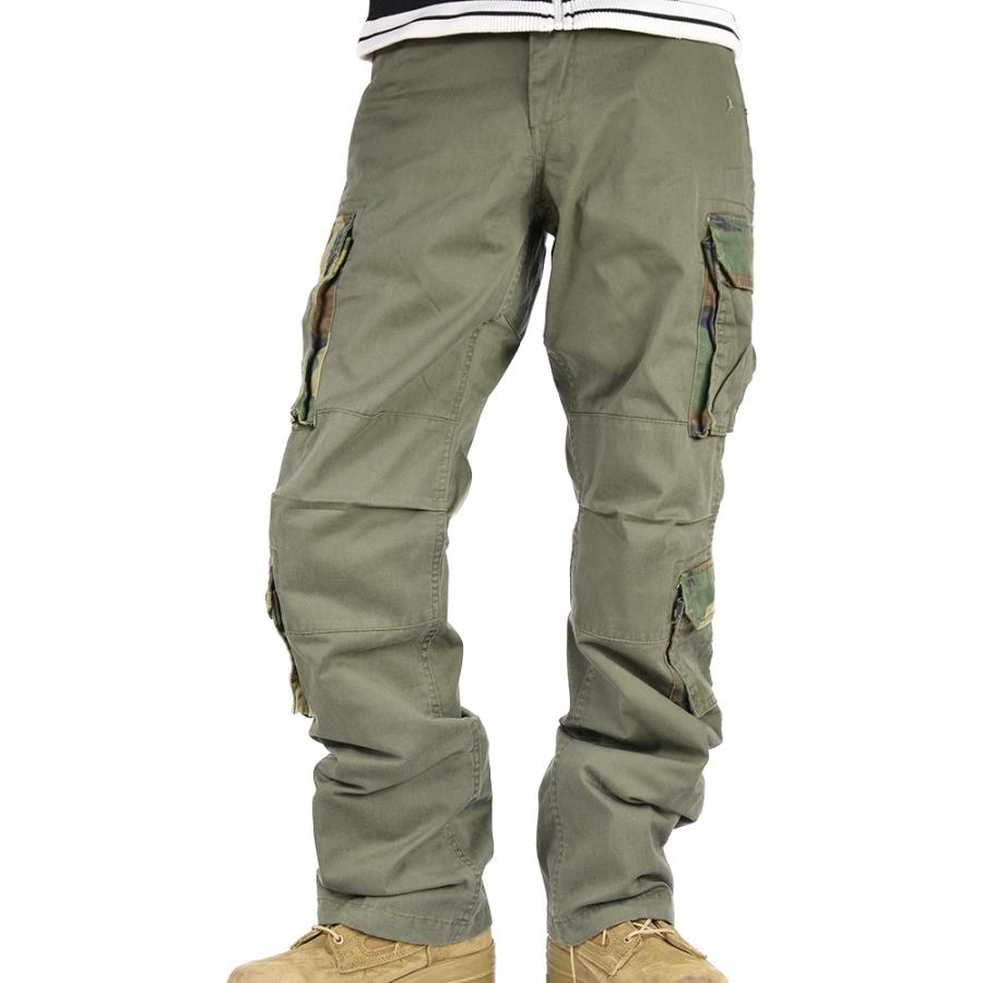 Rothco カーゴパンツ ビンテージ調 パラトルーパー 一部迷彩 [ オリーブドラブ / Mサイズ ][ro2146m] ROTHCO（ロスコ） カーゴパンツ ビンテージ調 パラトルーパー 一部迷彩