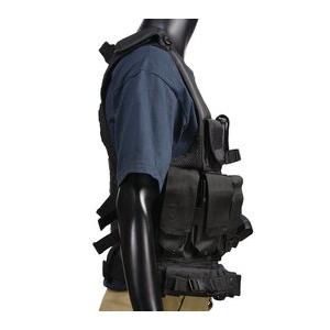 Rothco ミリタリーベスト クロスドロー 右利き用 ベルト付 [ ブラック ] ロスコ タクティカルベスト アサルトベストの画像