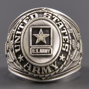 カレッジリング US ARMY 合金 シルバー [ 20号 ] USアーミー 米国陸軍