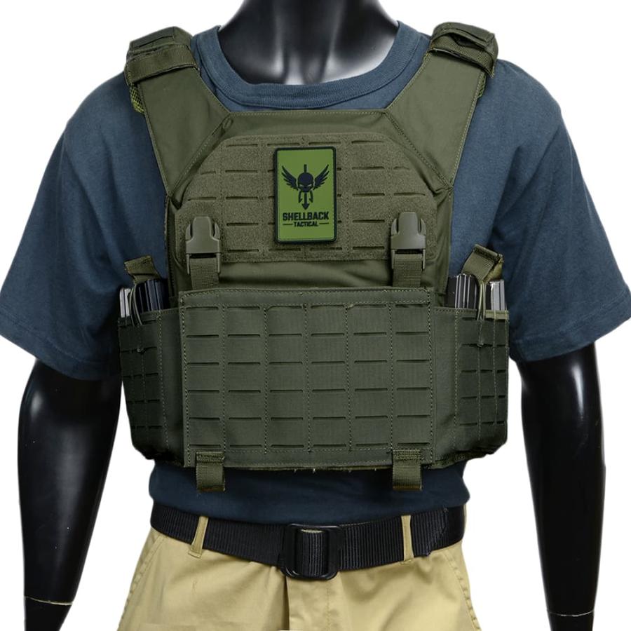 高性能レザーカットプレートキャリア　レンジャーグリーン　LE装備 SHELLBACK TACTICAL ランページ 2.0 プレートキャリア レーザー