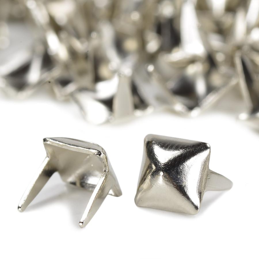 ピラミッド型 スタッズ 2爪 7mm [ ニッケルシルバー / 1個 ] スタッズ