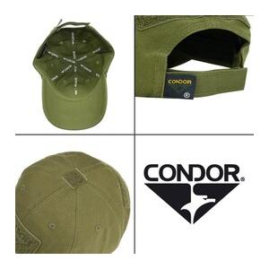 CONDOR タクティカルキャップ 帽子 ベルクロ調整 ミリタリー 単色