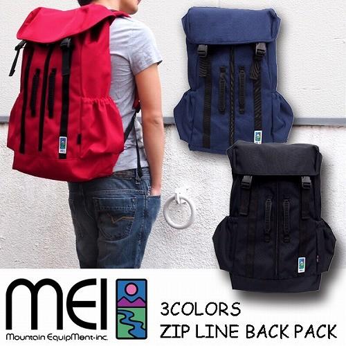 MEI（メイ） エムイーアイ バックパック リュック センターZIP ZIPLINE