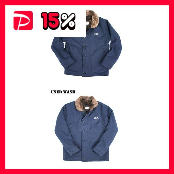 アメリカ軍 N-1 デッキジャケット 34 Sサイズ ストーンウォッシュ加工