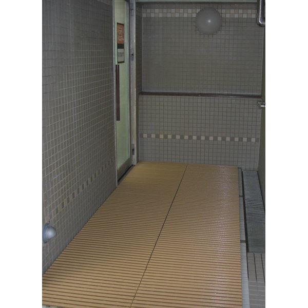 水廻りフロアー サワーロール 3m巻 厚17mm×巾600mm×長3m/枚 ブラウン 日本製 防炎 裏面全面軟樹脂 滑り止め フロア材 MZSL-60_3