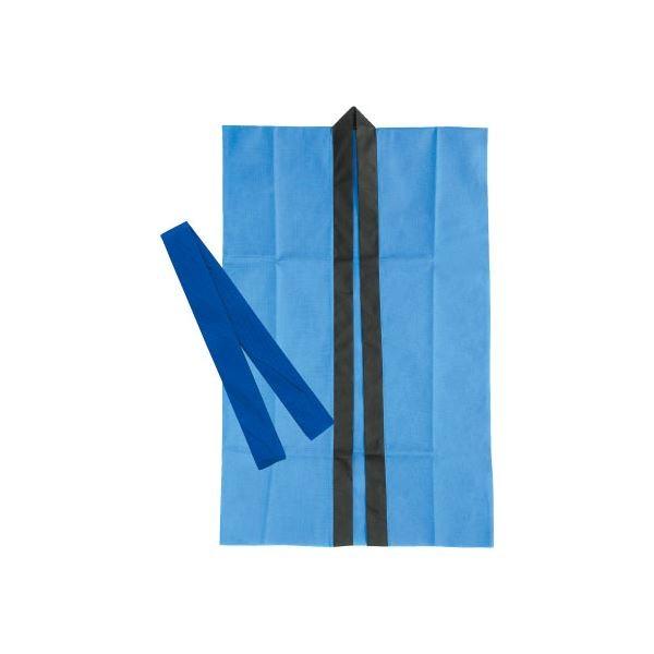 (まとめ)アーテック 不織布製はっぴ/法被 〔Jサイズ〕 ロング丈 袖なし ハチマキ付き ブルー(青) 〔×30セット〕