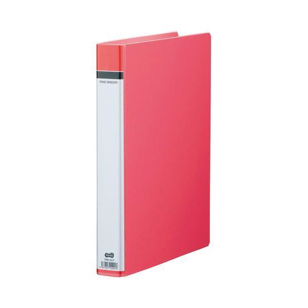（まとめ） TANOSEE 30穴バインダー（貼り表紙） A4タテ 100枚収容 背幅42mm ピンク 1セット（10冊） 〔×2セット〕