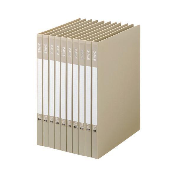 （まとめ） TANOSEE Zファイル（再生PP表紙） A4タテ 100枚収容 背幅17mm グレー 1セット（10冊） 〔×5セット〕