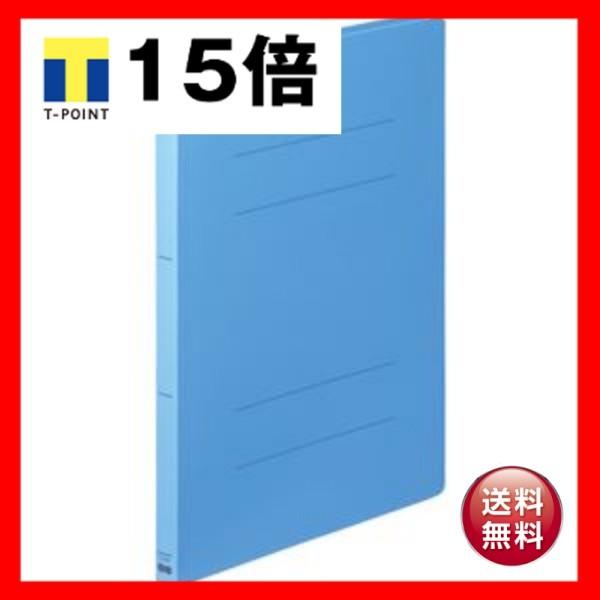 （まとめ） TANOSEE フラットファイル（PP） A4タテ 150枚収容 背幅17mm ブルー 1パック（5冊） 〔×10セット〕