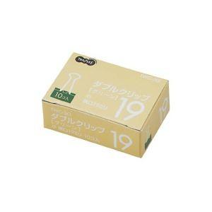 （まとめ） TANOSEE ダブルクリップ 小 口幅19mm グリーン 1箱（10個） 〔×60セット〕の画像