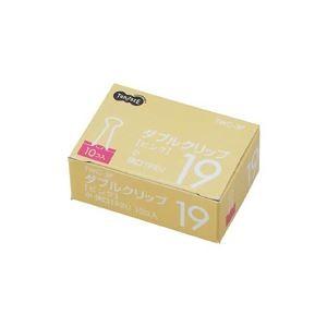 （まとめ） TANOSEE ダブルクリップ 小 口幅19mm ピンク 1箱（10個） 〔×60セット〕の画像