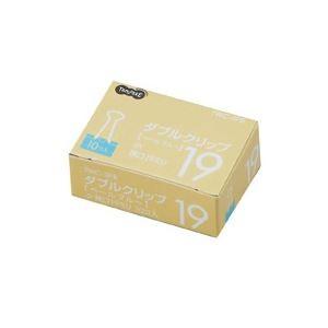（まとめ） TANOSEE ダブルクリップ 小 口幅19mm ペールブルー 1箱（10個） 〔×60セット〕の画像
