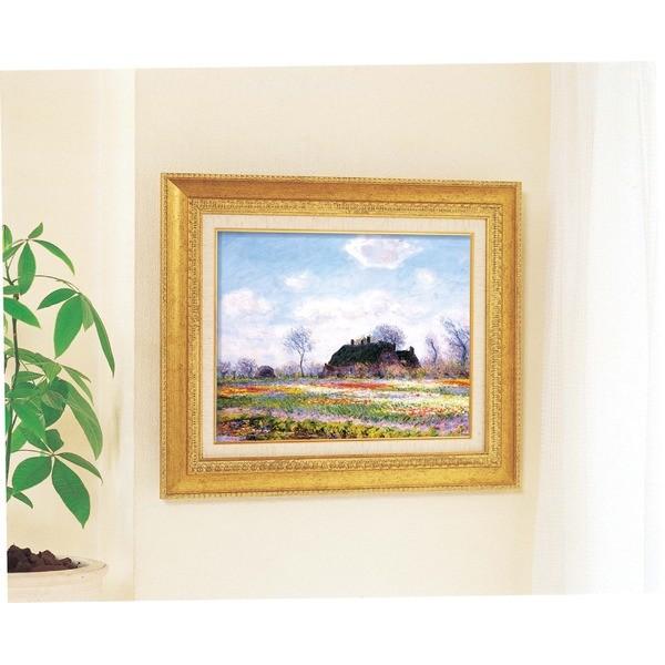名画額縁 フレームセット F6号 モネ 「花畑」 460×552×55mm 壁掛けひも