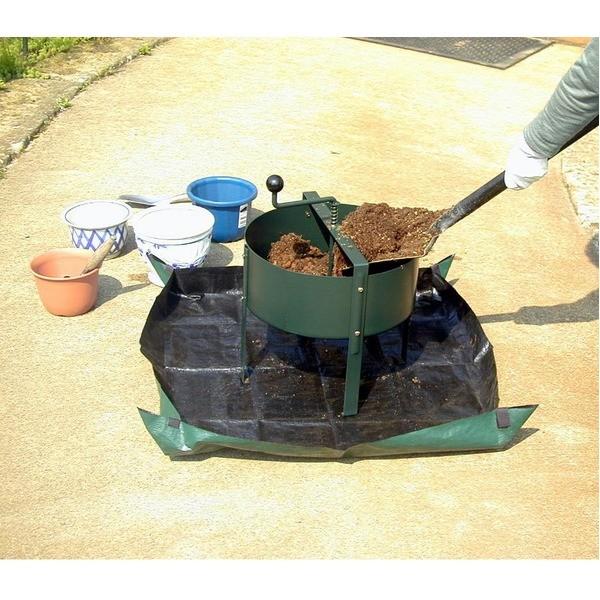 回転式古土分別器 〔直径41cm×高さ55cm〕 スチール製 二重焼付塗装 日本製 『ロータシーブ』 〔園芸 ガーデニング用品〕の画像