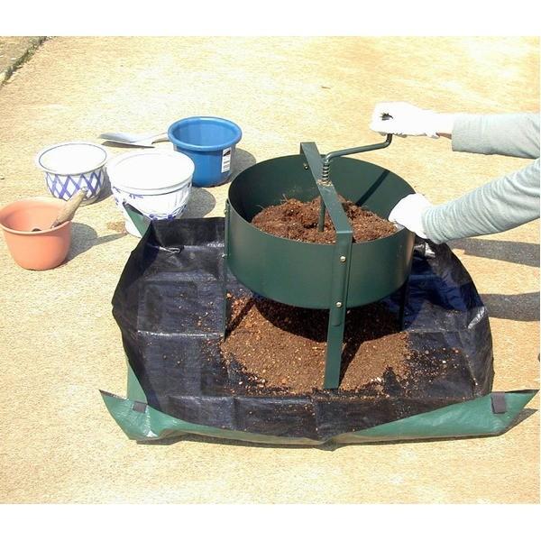 回転式古土分別器 〔直径41cm×高さ55cm〕 スチール製 二重焼付塗装 日本製 『ロータシーブ』 〔園芸 ガーデニング用品〕の画像