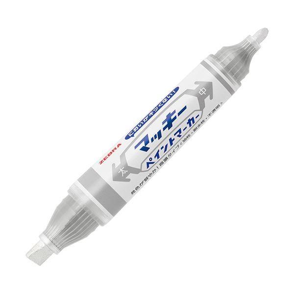 （まとめ） ゼブラ マッキーペイントマーカー太字+中字 銀 YYT20-S 1本 〔×30セット〕の画像