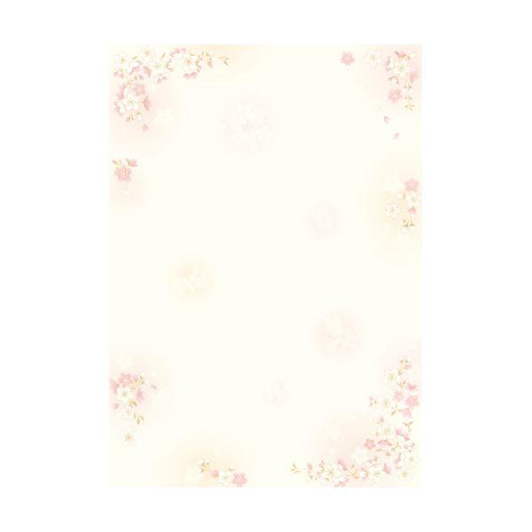 （まとめ） ササガワ OA対応和柄用紙 和ごころ枝桜 4-1020 1セット（50枚：10枚×5冊） 〔×5セット〕の画像