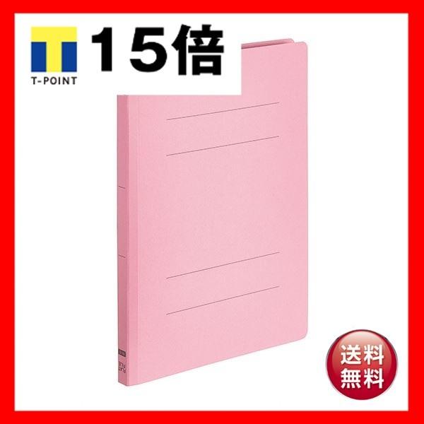 （まとめ）TANOSEEフラットファイルE(エコノミー) B5タテ 150枚収容 背幅18mm ピンク 1パック(10冊) 〔×10セット〕