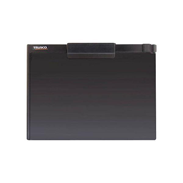 （まとめ）TRUSCOペンホルダー付クリップボード A4横 黒 TCB-A4S-BK 1個 〔×10セット〕