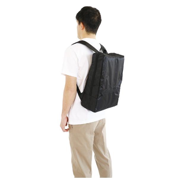 （まとめ）スクエアリュック 黒 〔×10個セット〕
