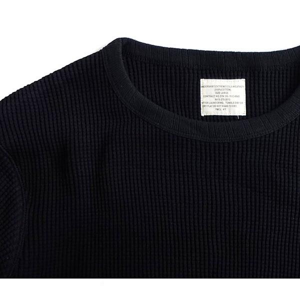 サーマル ワッフル アンダーシャツ XL グレー 綿100％ スーパーヘビーウェイト 度詰め スウェット並み ミリタリーウェアの画像