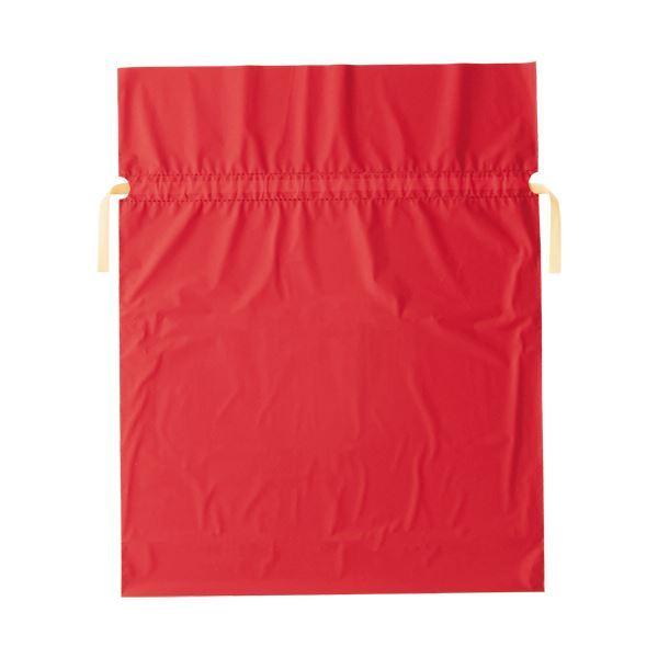 （まとめ）店研創意 ストア・エキスプレス梨地リボン付ギフトバッグ レッド 45cm 1パック（20枚）〔×5セット〕