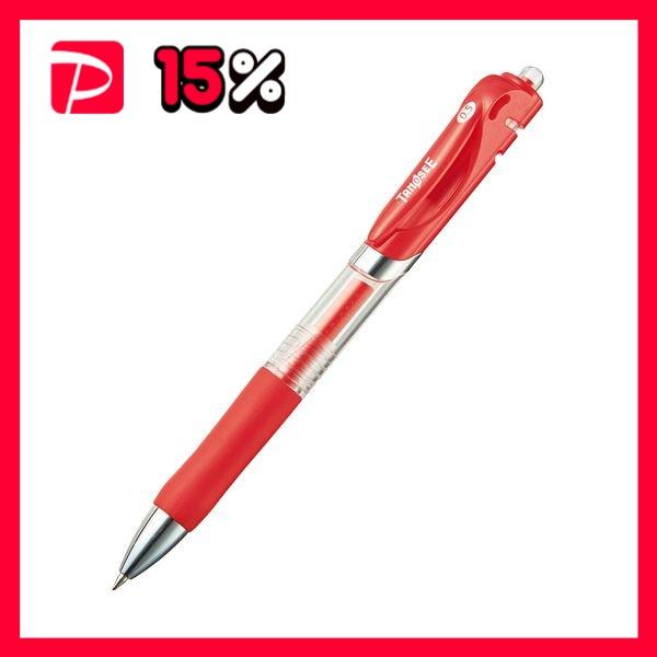 【セール】 （まとめ）TANOSEE 1セット（10本）〔×10セット〕 赤 0.5mm ノック式ゲルインクボールペン 万年筆
