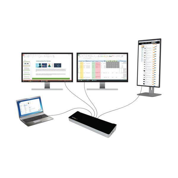 StarTech.com モニター3台接続対応ノートパソコンドッキングステーション USB3DOCKH2DP 1台_3