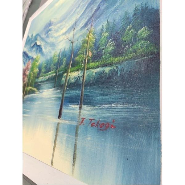 迫力ある大きい油絵 〕 油絵額 F10号サイズ 高木タケシ 「自然の調和