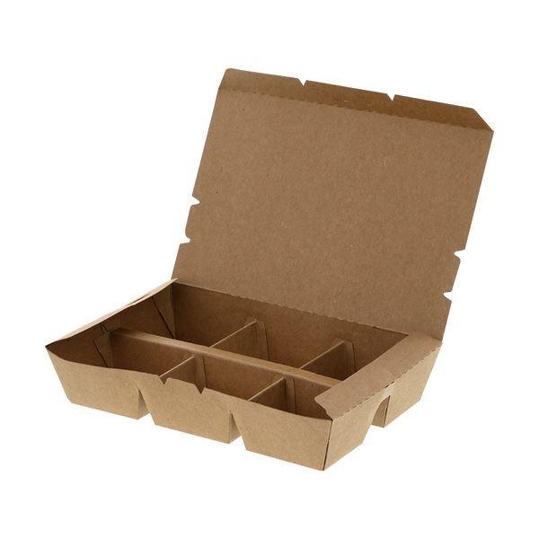 (まとめ) HEIKO 弁当容器 エコランチボックス 6仕切 #004409008 1パック(20枚) 〔×3セット〕