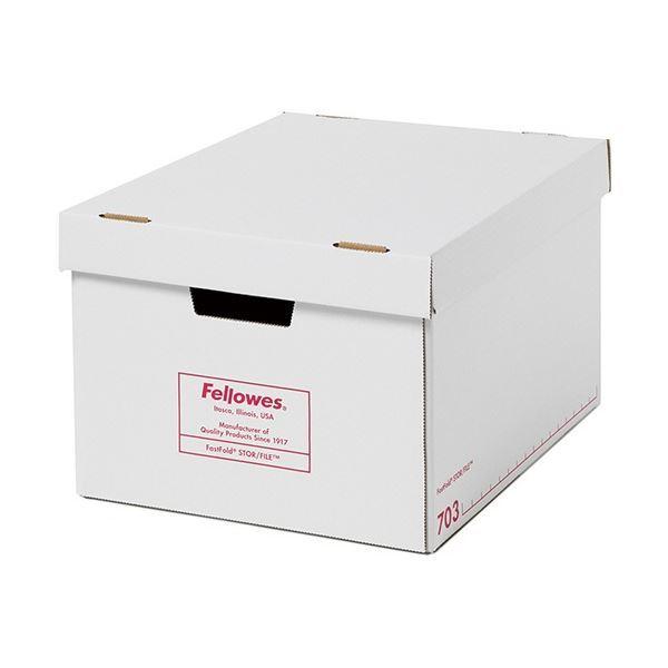 フェローズ バンカーズボックス 703sボックス A4 ふた付 ホワイト/レッド 1006301 1セット(9個：3個×3パック)の画像