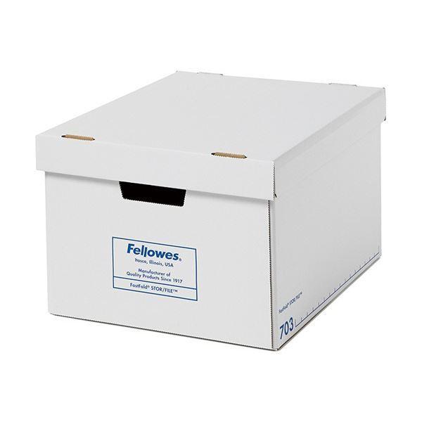 フェローズ バンカーズボックス 703sボックス A4 ふた付 ホワイト/ブルー 1006001 1セット(9個：3個×3パック)の画像