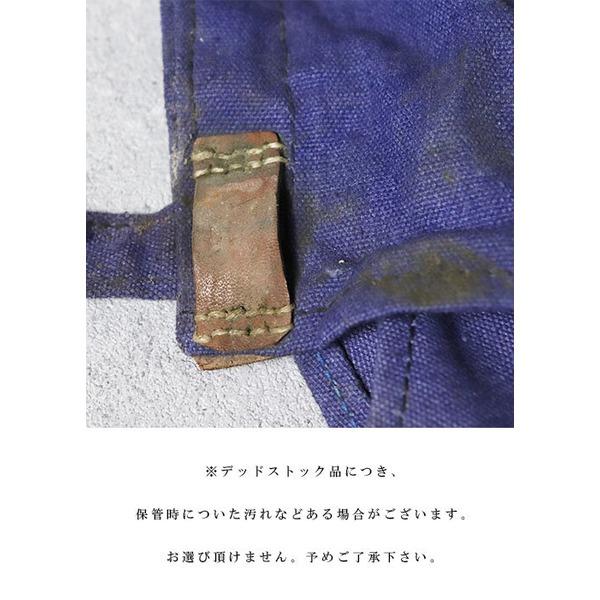 ルーマニア軍放出 キャンパス ショルダーバック ネイビー コットン レザー デッドストック ミリタリーウグッズ ミリタリーバッグ_4